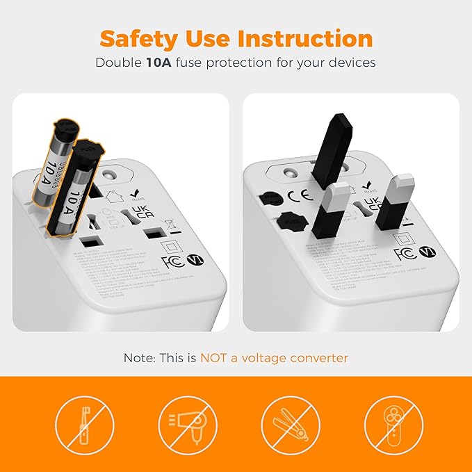 TESSAN Universal Travel Adapter, Power Adapter Worldwide - Image 6