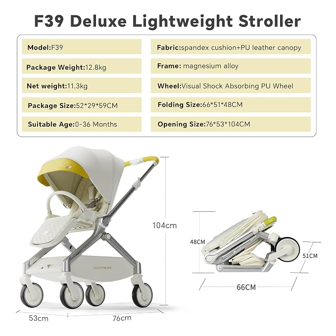 Hot Mom Lightweight Baby Stroller, Intelligent Seat Reversing and Anti-Shock - Image 5