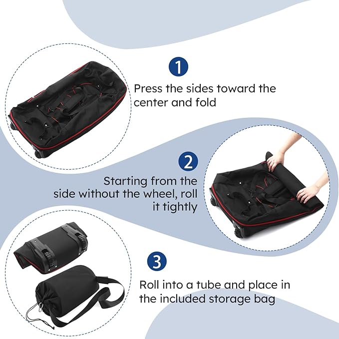 110L Expandable to 140L 32” Foldable Oxford Soft-Sided Rolling Duffle Bag - Image 3