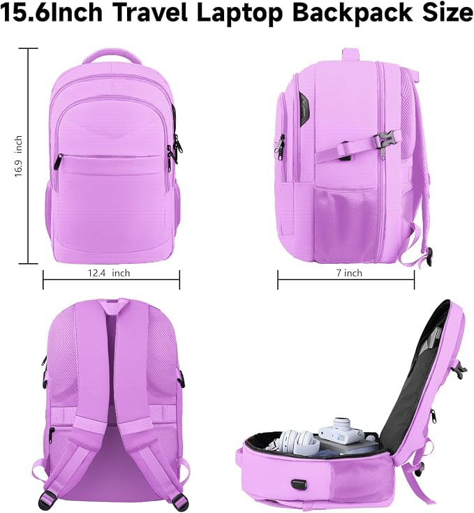 Lapsouno Laptop Backpack, Travel Laptop Backpack, 15.6 Inch Carry on Backpack - Image 6