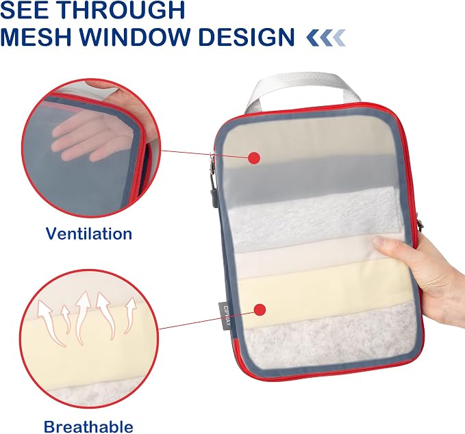 Cipway Compression Packing Cubes Mesh, Lightweight Luggage Organizer Bags - Image 2