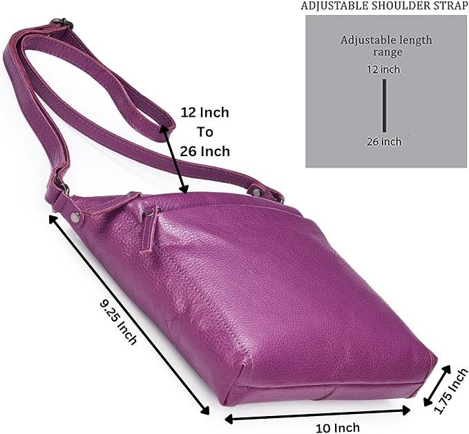 Small Soft Genuine Leather Crossbody Purse Women’s Sling Crossover Shoulder - Image 2