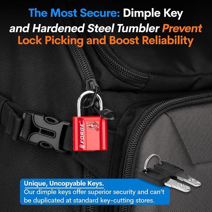 TSA Approved Luggage Locks, Ultra-Secure Dimple Key Travel Locks - Image 5
