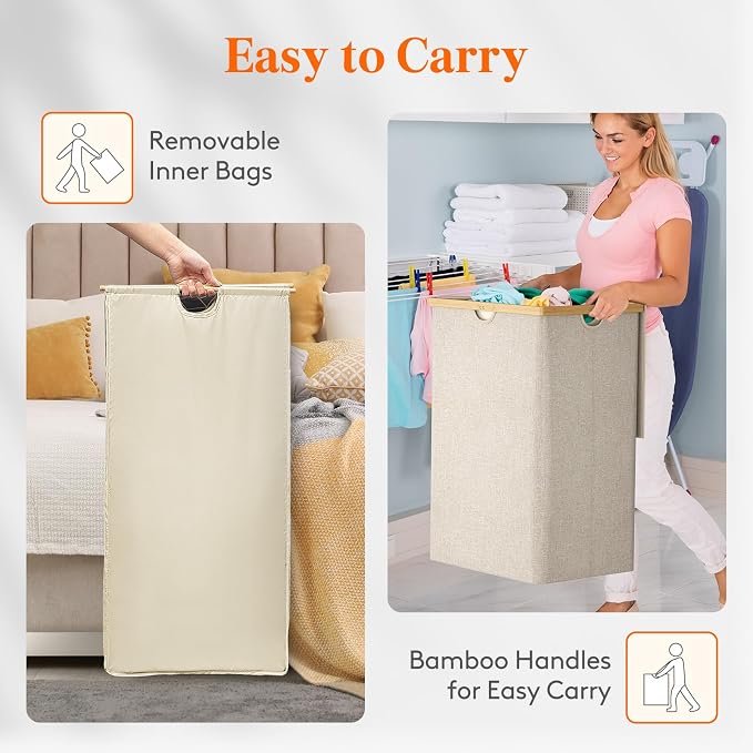 Lifewit 170L Triple Laundry Hamper - Image 5