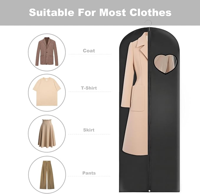 Dress Bags for Gowns Long, Suit Bag Cover for Storage and Travel, - Image 3