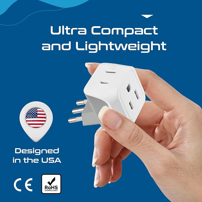 Ceptics Italy Travel Plug Adapter, Chile Plug Adapter - Image 6