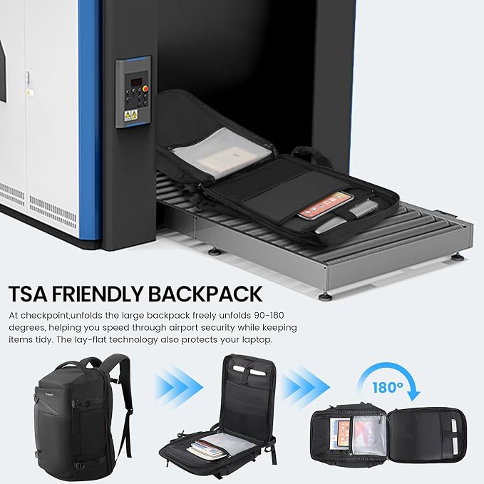Large Travel Backpack for Men 40L, Carry On Backpack TSA 17.3 Inch Laptop - Image 6