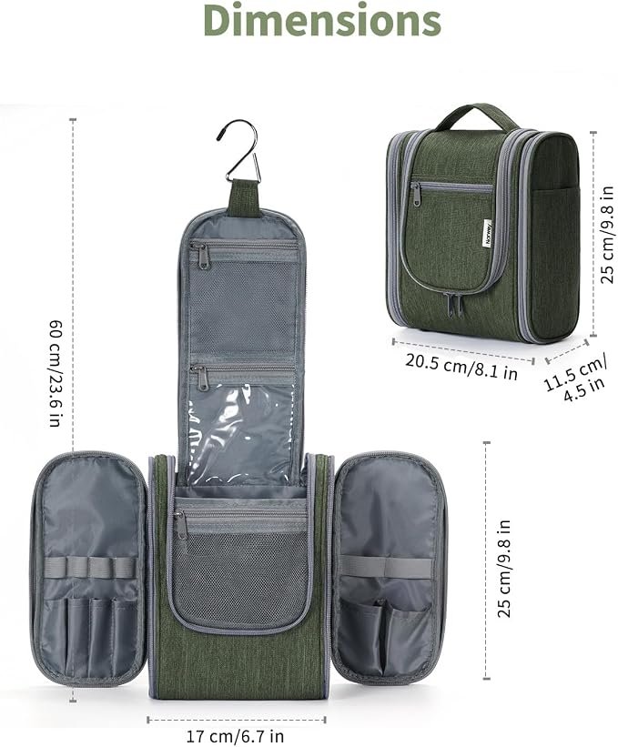 Narwey Small Hanging Travel Toiletry Bag Cosmetic Make up Organizer - Image 6