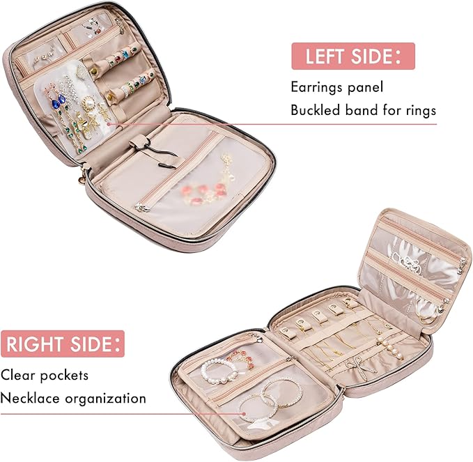 SFYBYHEART Travel Jewelry Organizer Case, Jewelry Travel Bags - Image 3