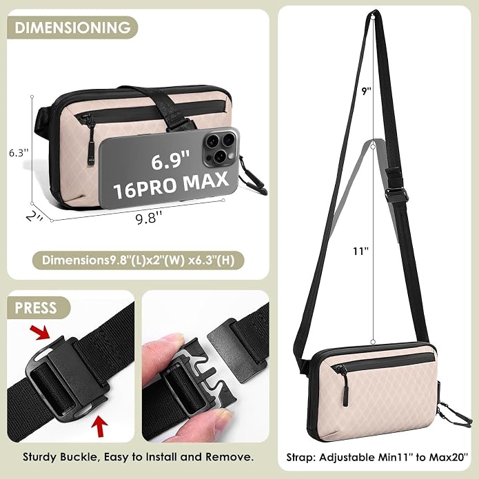 Electronics Organizer Tech Travel Pouch – Waterproof Nylon Diamond Quilted & - Image 3