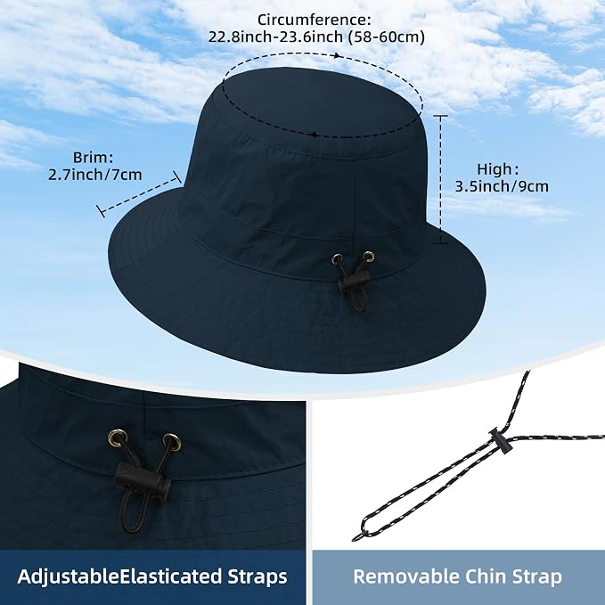 Durio Waterproof Bucket Hats for Woman UPF 50+ Sun Hat UV Protection Packable - Image 3