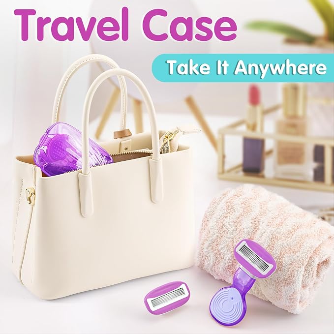 DreamGenius Travel Razors for Women Include 1 Handle and 5 Cartridges, Extra - Image 5