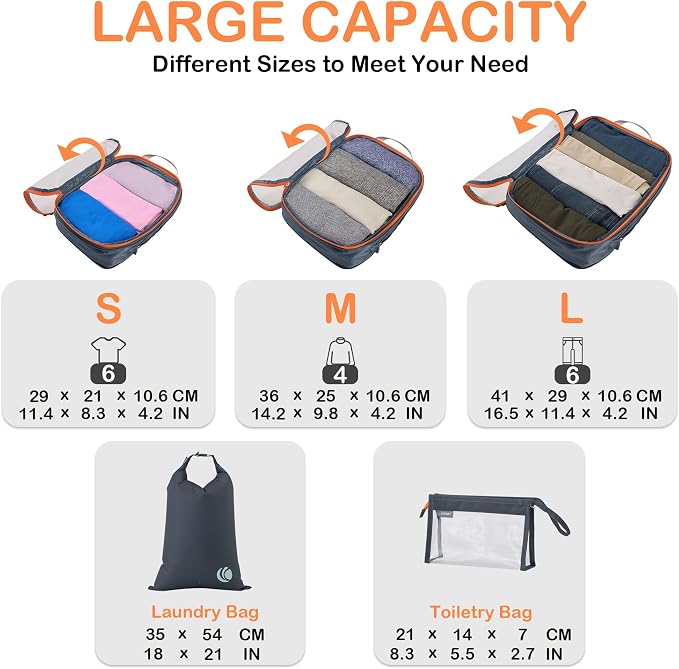 Cipway Compression Packing Cubes, See Through Mesh Luggage Organizer Bags - Image 5