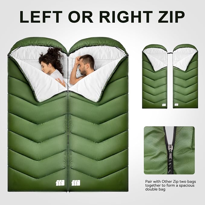 Sleeping Bags for Adults Cold Weather, Waterproof, Lightweight Camping Sleeping - Image 3