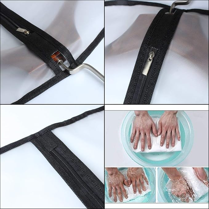 Garment Bag Black Side Breathable Clear Full Zipper Bags - Image 3