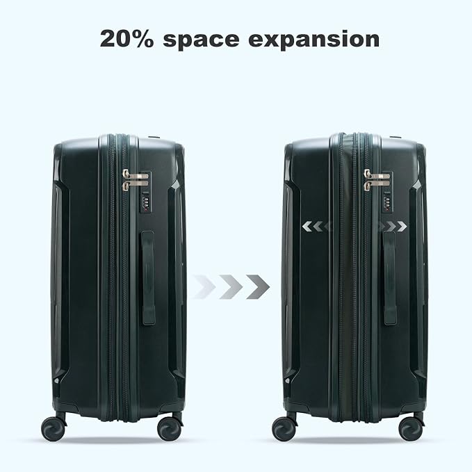 Nazhura Luggage Set, 3-Piece Hardside Suitcase Set, 20-inch Carry On, 28-inch - Image 4