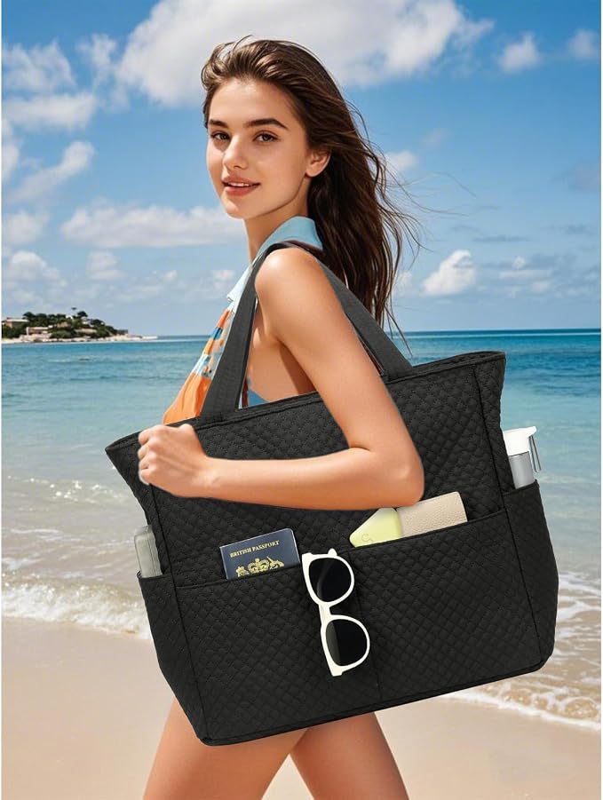 Beach Pool Bags Tote for Women Ladies Large Gym Tote Carry On Bag - Image 8