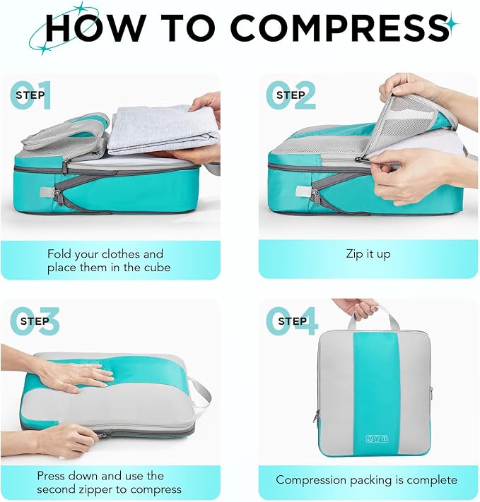 10 Set Compression Packing Cubes - Image 3