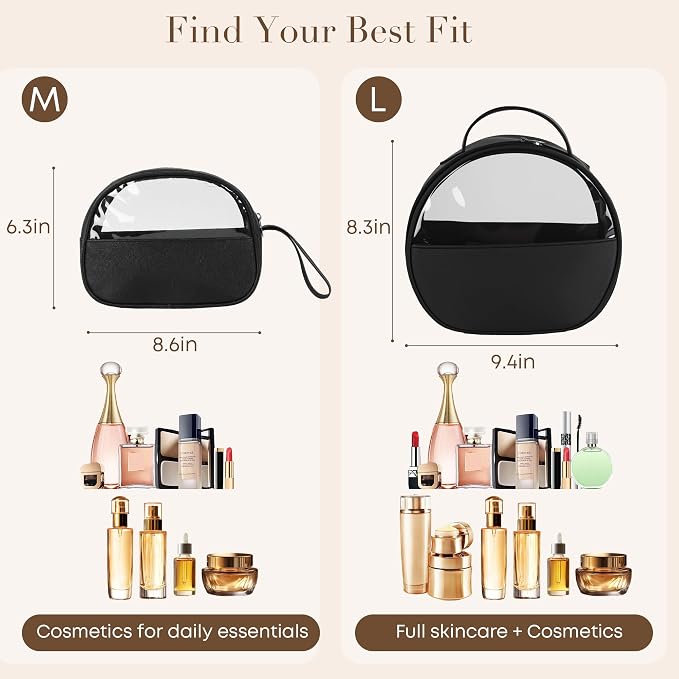 Clear Toiletry Bag, Travel Makeup Bag, Small Transparent Cosmetic Bag - Image 4