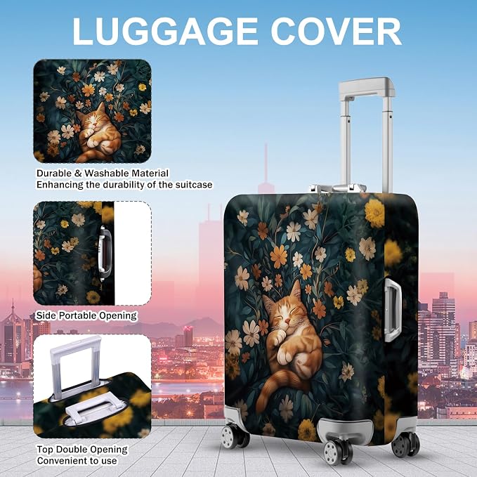 ANNA QUEEN Peaceful Cat Luggage Cover, Sleeping Cat - Image 3
