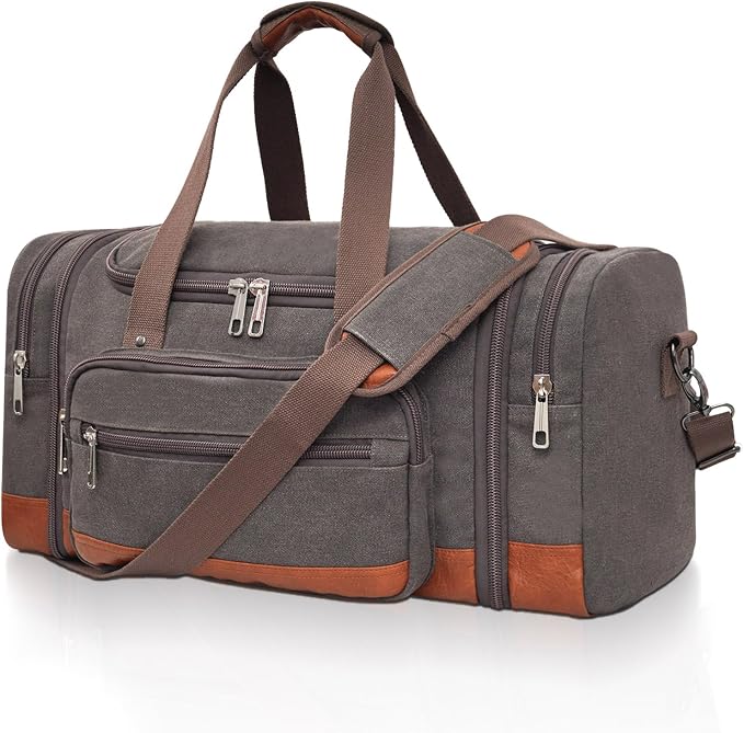 Men'S Duffle Bag For Travel, Expandable Canvas Duffel Bags Overnight Weekend by Unknown