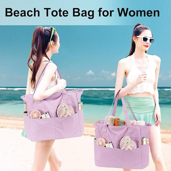 LEDAOU Beach Bag Waterproof Sandproof Women Tote Bag Pool Bag - Image 7
