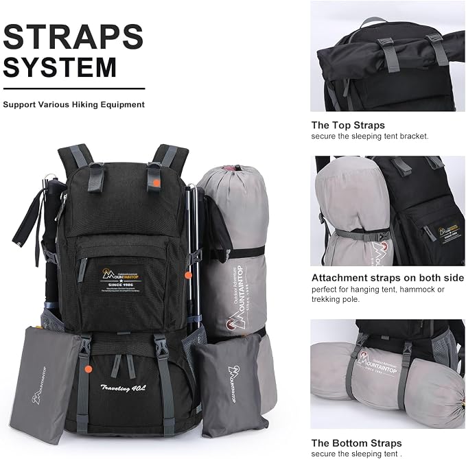 MOUNTAINTOP 40L Hiking Backpack Lightweight Travel Backpack - Image 4