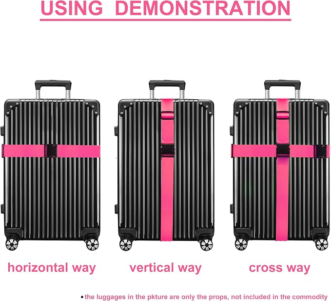 Luggage Straps for Suitcases TSA Approved Travel Belt 4 Pack by Chelmon - Image 5