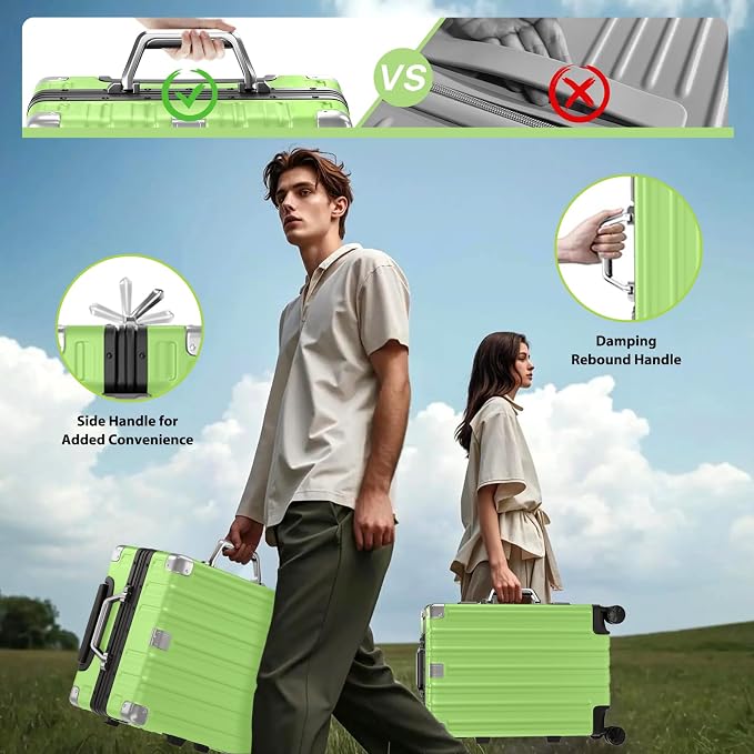 Krute Luggage 24 Inch Aluminum Frame Zipperless Suitcase - Image 6