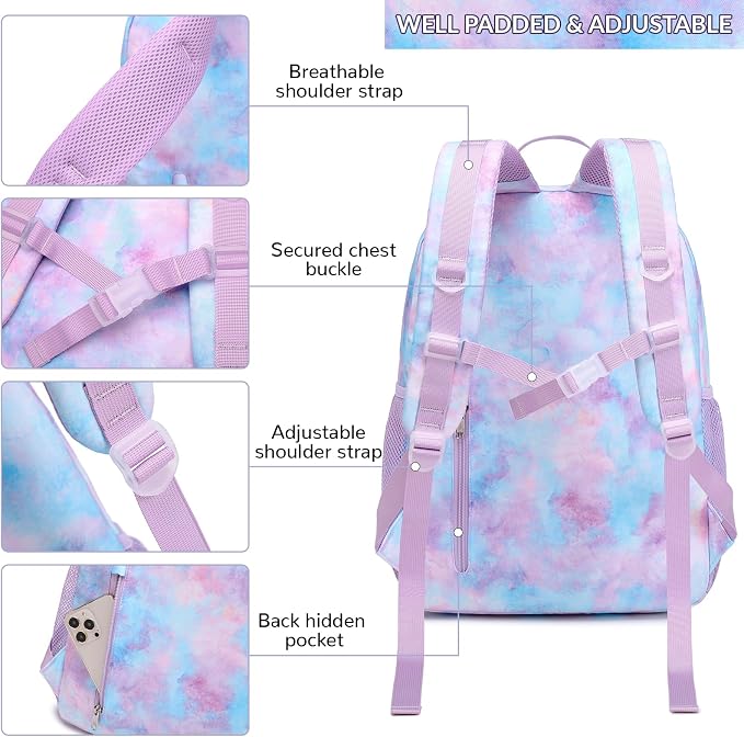 Lohol Galaxy Backpack for Kids Teen Girls, Casual Daypack - Image 5