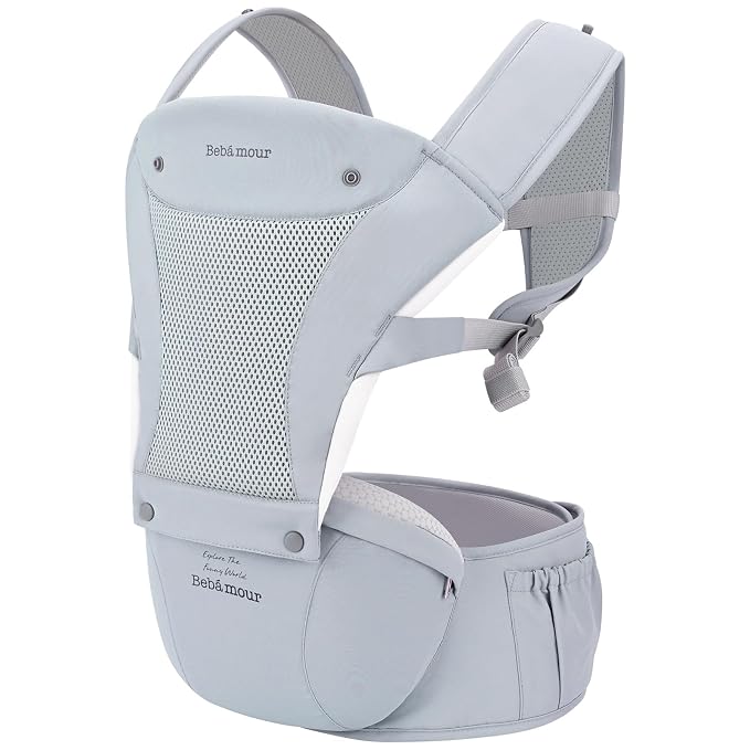 Bebamour Baby Carrier with Hip Seat, All-Position Breathable Mesh Hip Seat & - Image 6