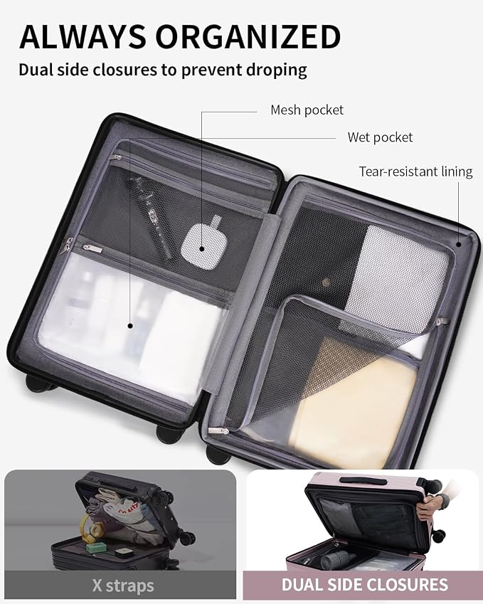 ECOHUB Hardside Expandable Carry On Luggage, Lightweight Small Hardshell Travel - Image 6