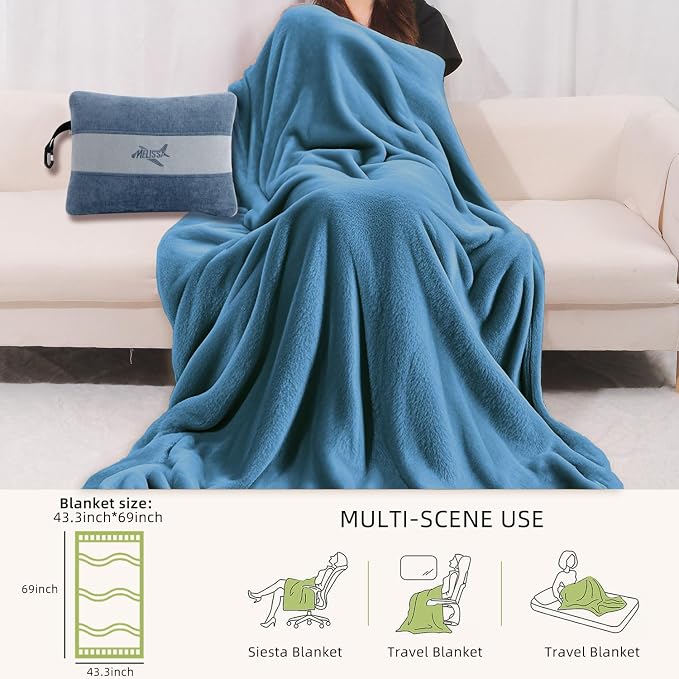 Melissa Large Travel Blanket and Inflatable Pillow Set - Image 5