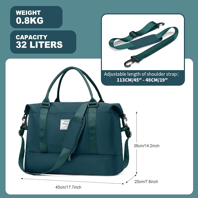 Travel Duffel Bag, Sports Tote Gym Bag, Shoulder Weekender Overnight Bag - Image 6
