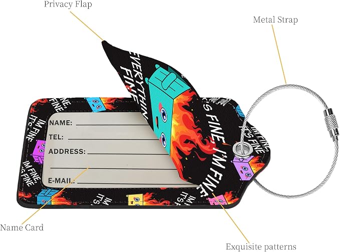 2 Pcs Luggage Tags for Suitcases, PU Leather Cruise Ship Luggage Tags - Image 2