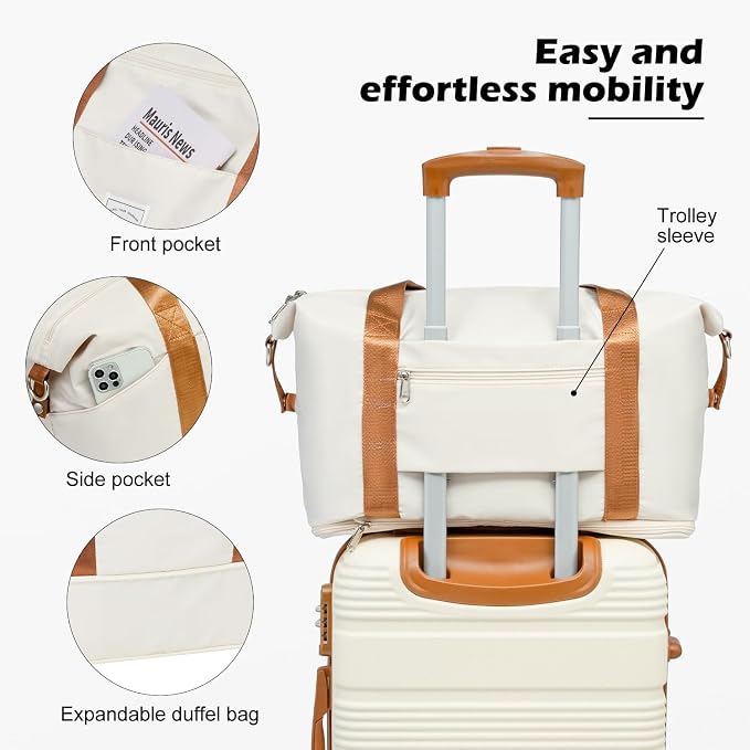LONG VACATION 3 Piece Carry On Luggage 20 Inch Suitcase - Image 6