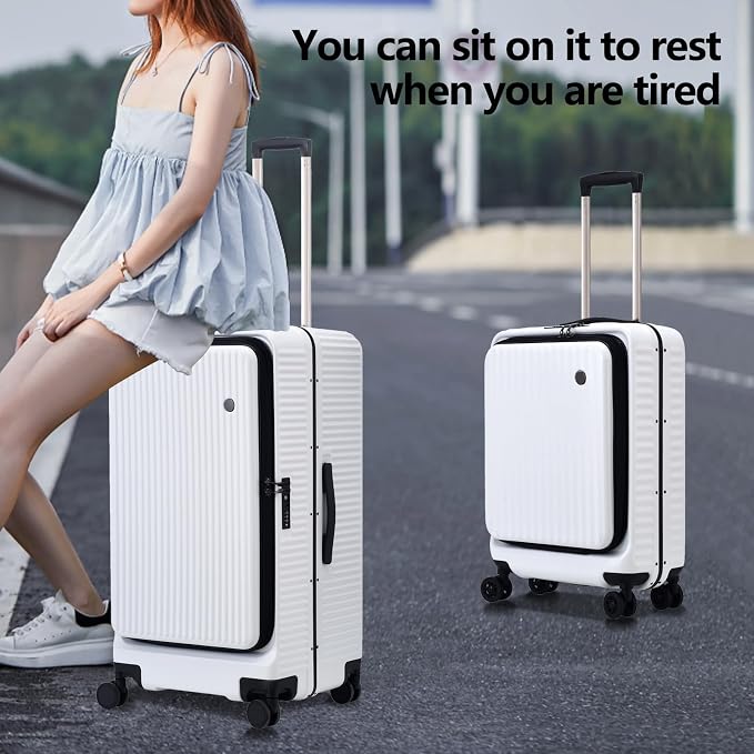 2 pieces 20/29 Aluminum Frame Carry On and Checked Luggage Set - Image 2