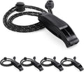 4Pack Emergency Whistle with Adjustable Reflective Lanyard, Shrill Loud Rescue by CooBigo