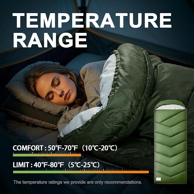 Sleeping Bags for Adults Cold Weather, Waterproof, Lightweight Camping Sleeping - Image 5