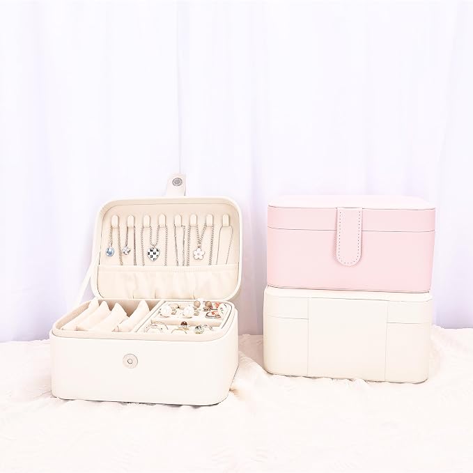 2 Layer Portable Jewelry Box, Large Jewelry Travel Case - Image 8