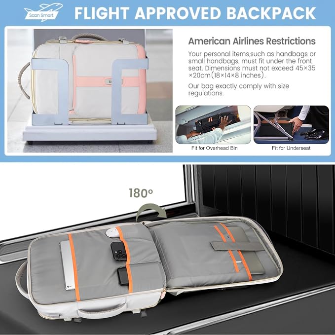 42L Travel Laptop Backpack, Expandable Carry-on Luggage, Anti-Theft Business - Image 2