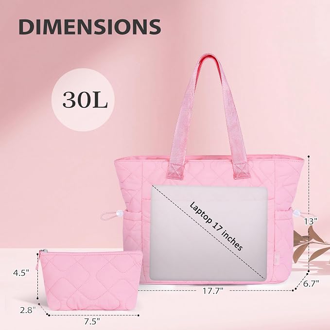 TOPEAST Tote Bag for Women, Large Puffer Tote Bag - Image 3