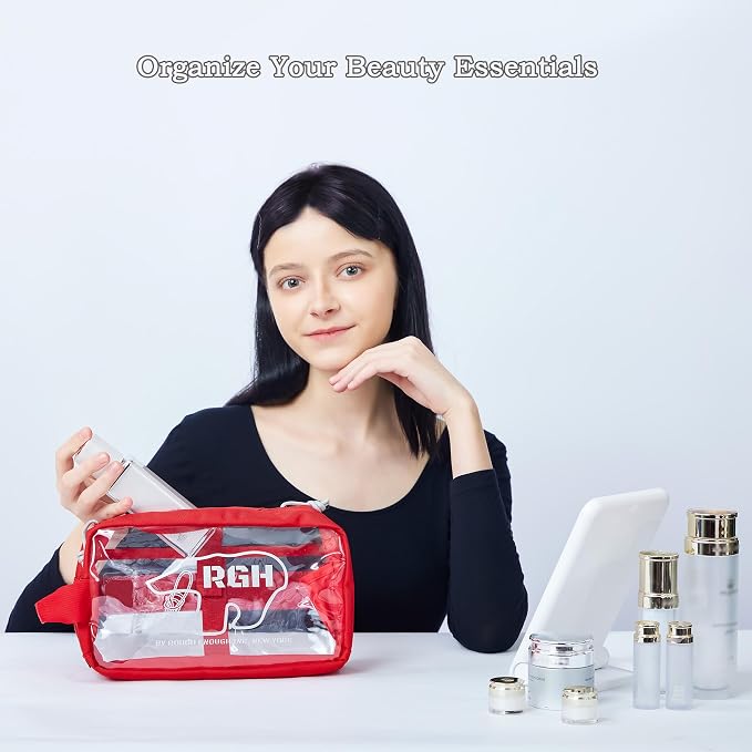 Rough Enough Clear Toiletry Bag Travel Cosmetic Makeup Toothbrush Case Pouch - Image 7