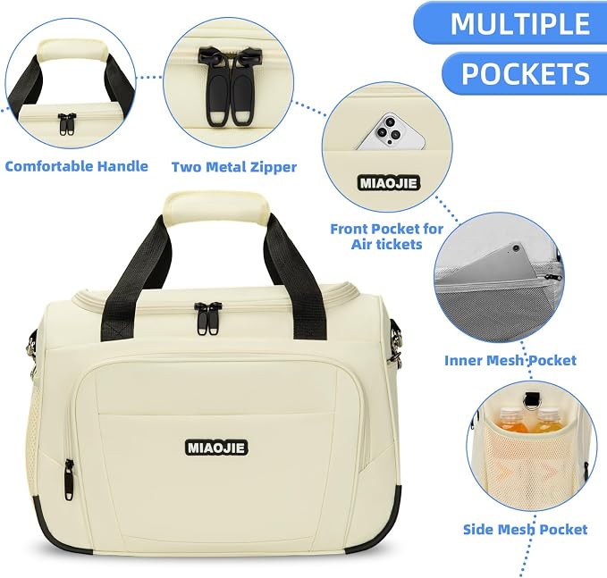 Underseat Carry On Luggage Lightweight Travel Tote Weekender Bag Overnight - Image 2