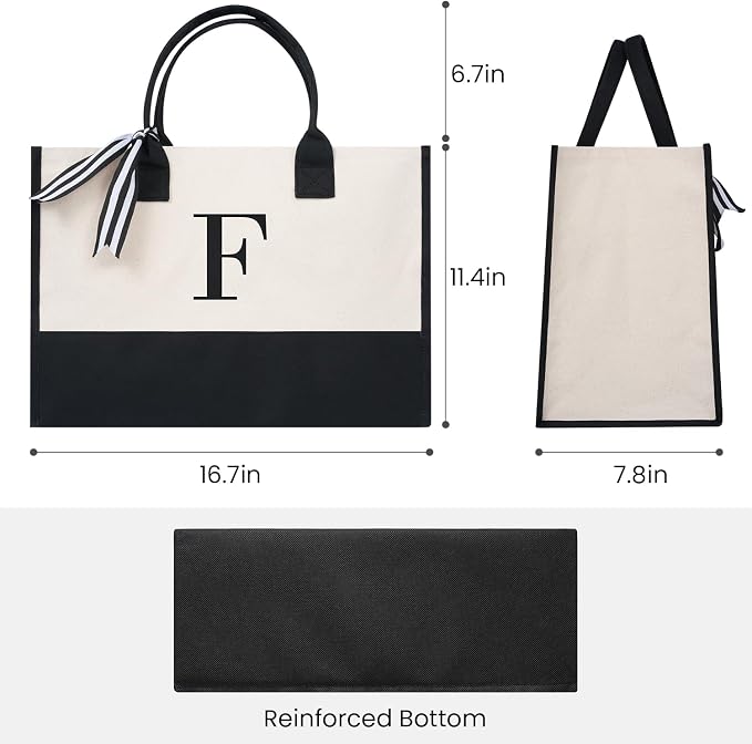 BAGAIL Initial Tote Bag, Personalized Birthday Gifts - Image 3
