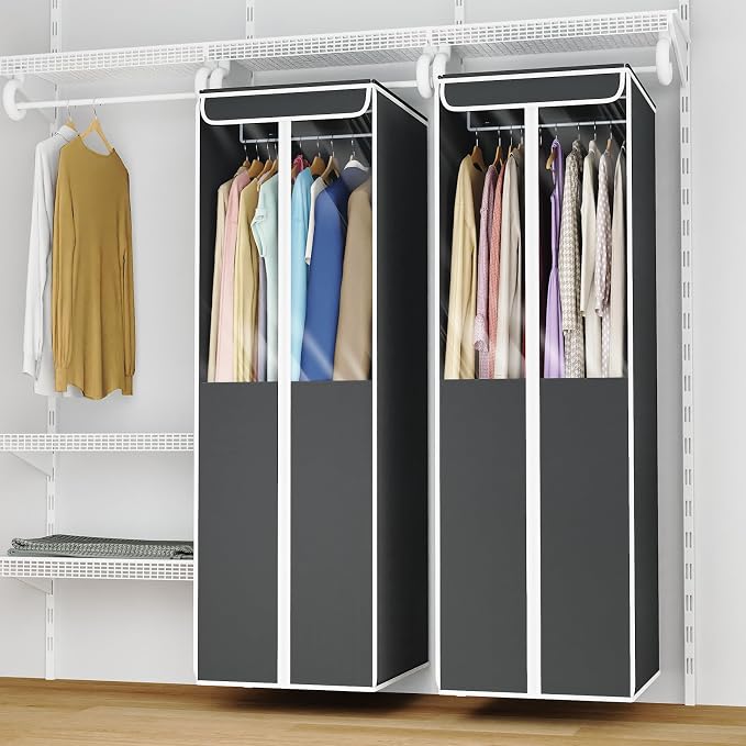 Univivi Garment Bags for Hanging Clothes, 2 Pack Large Clothes Storage Bags - Image 6