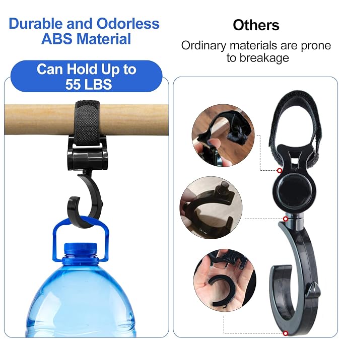 Versatile Stroller Hooks for Hanging Bags - Image 4