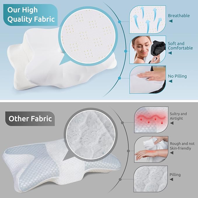 DONAMA Cervical Pillow for Neck and Shoulder, Contour Memory Foam Pillow - Image 7