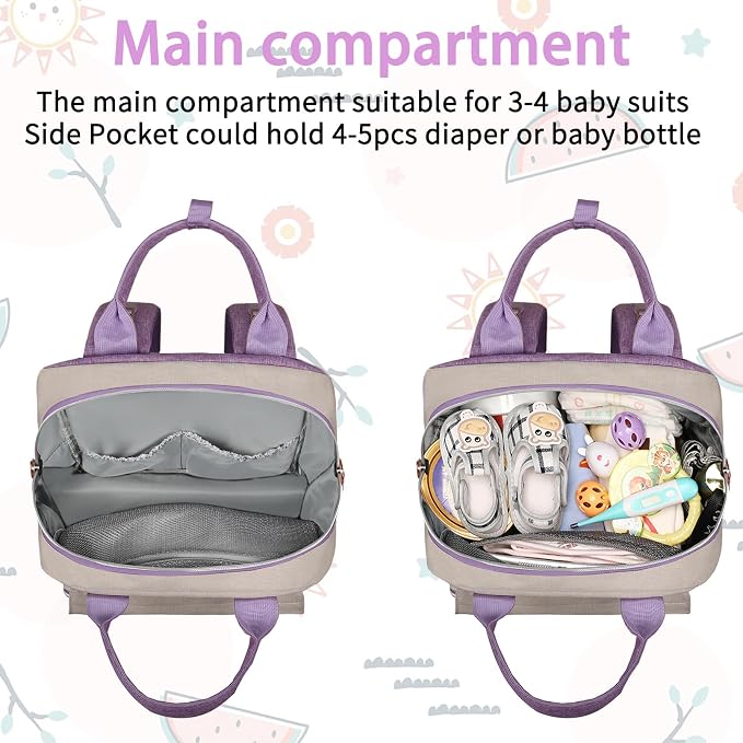Diaper Bag Backpack, Large Unisex Baby Bags - Image 7