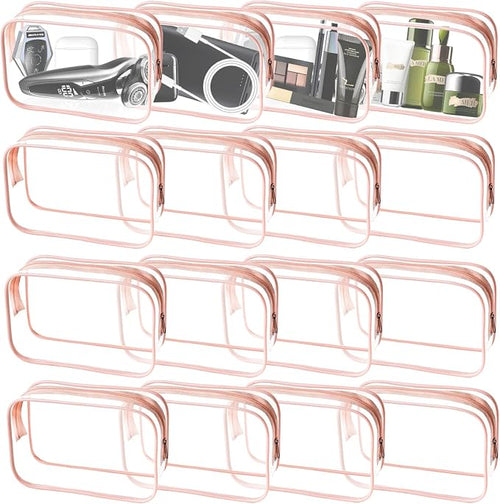 16 Pieces Clear Makeup Bags Bulk, TSA Approved Toiletry Bag by YedsIntu
